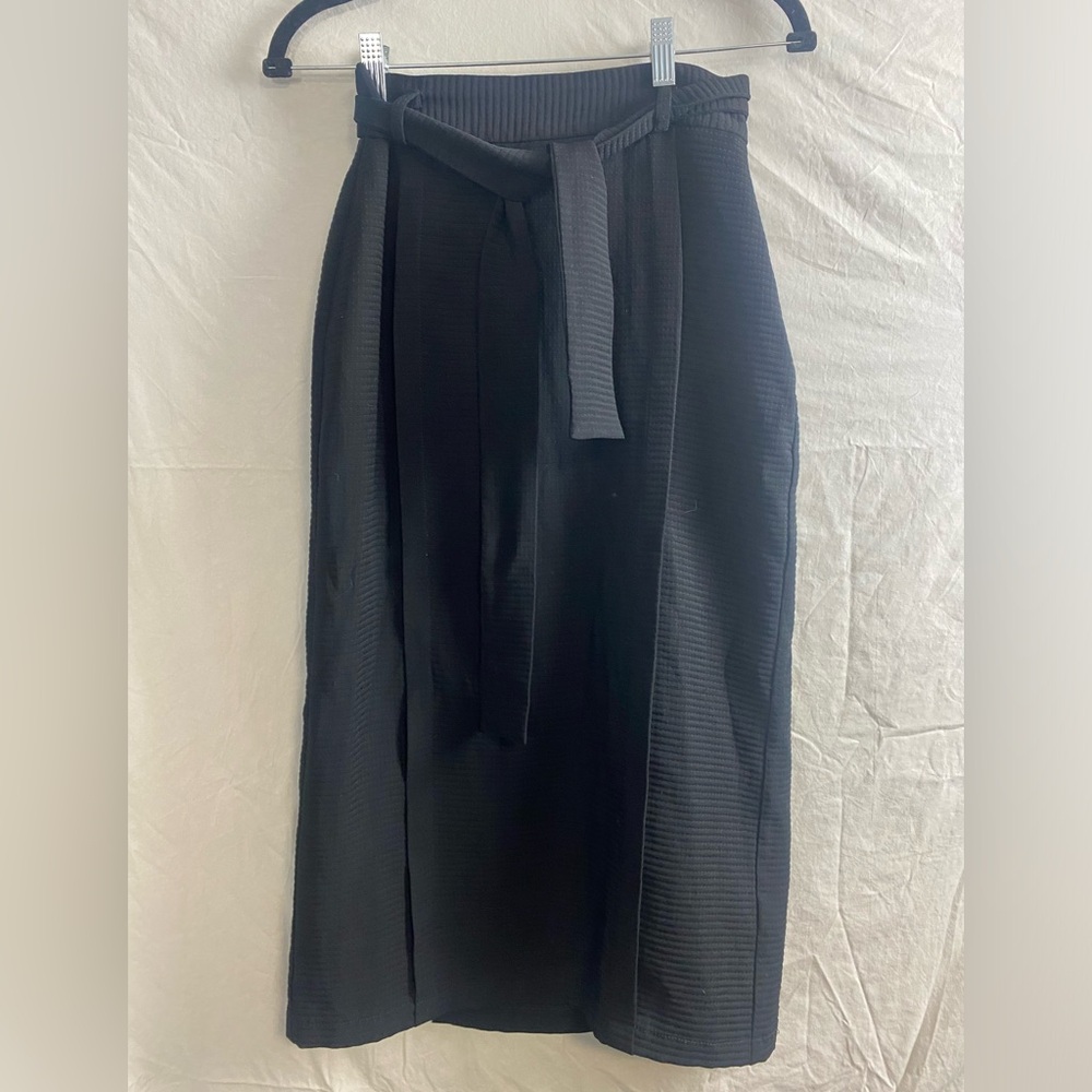 Topshop black pencil skirt with belt waist